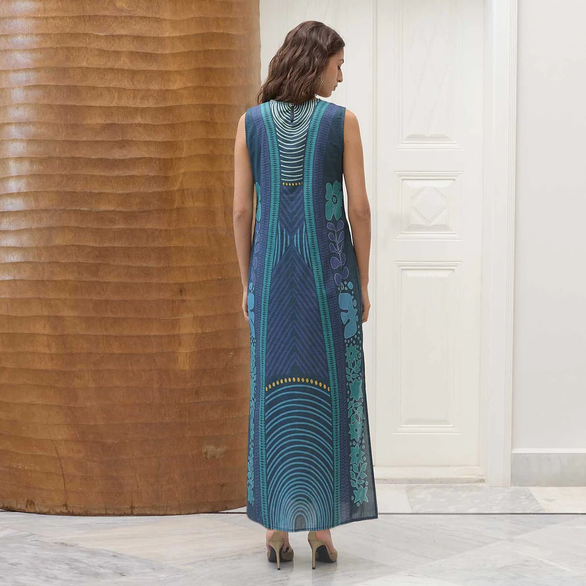 TRIBAL COTTON BLUES VANDA DRESS
