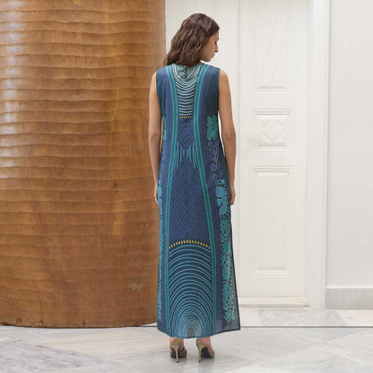 TRIBAL COTTON BLUES VANDA DRESS