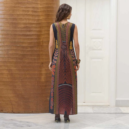 TRIBAL COTTON GOLD VANDA DRESS