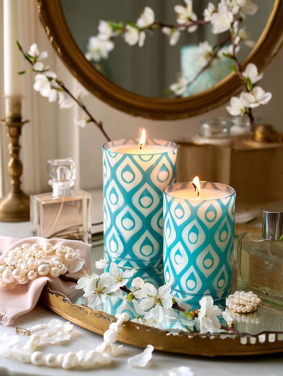 LARGE BLUE RAINDROP SCENTED CANDLE