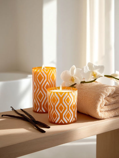 YELLOW IKAT SCENTED CANDLE