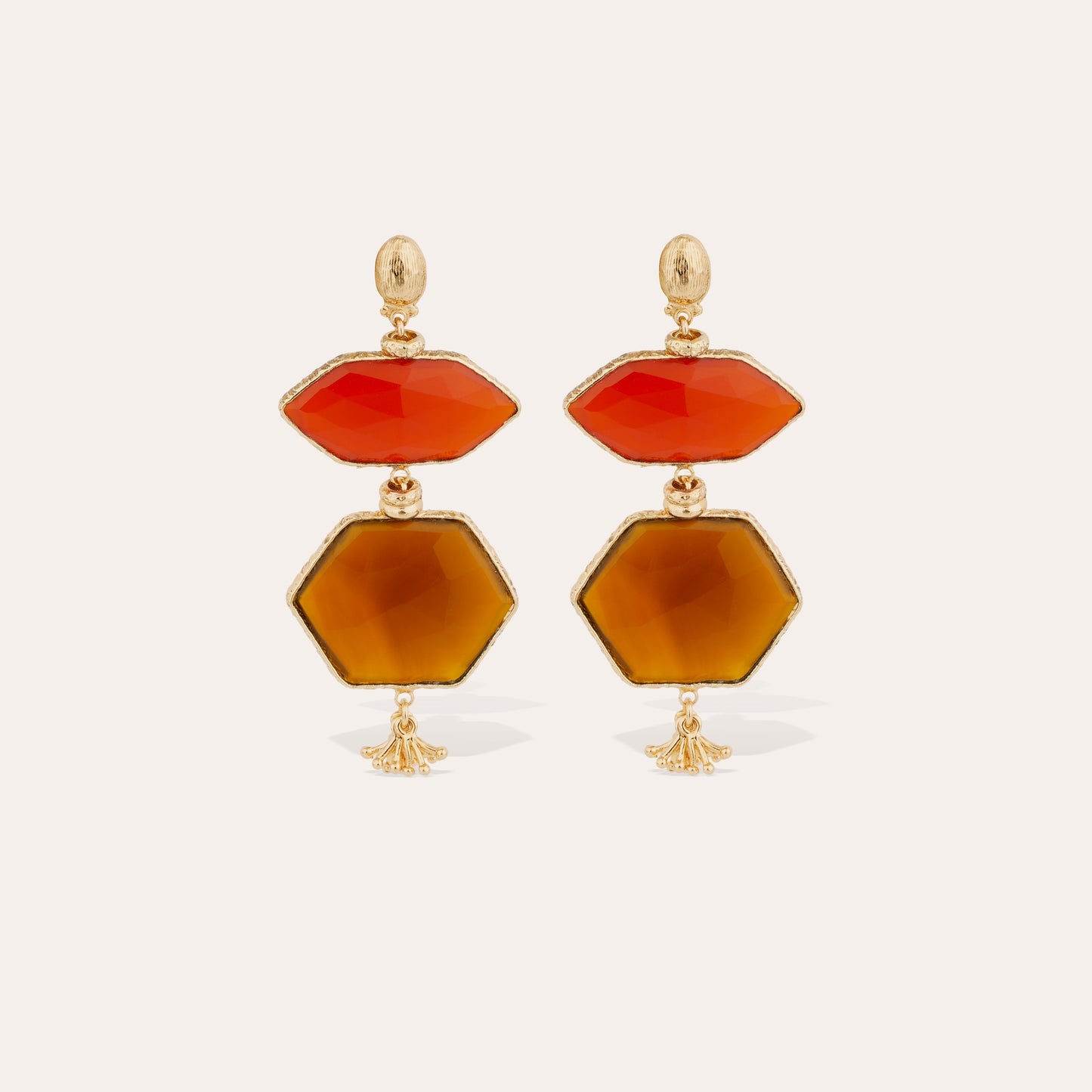 RED YELLOW CALCITE SILENZA EARRINGS