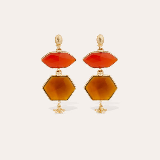 RED YELLOW CALCITE SILENZA EARRINGS