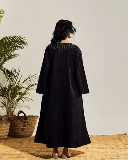 BLACK POPLIN JALABIYA