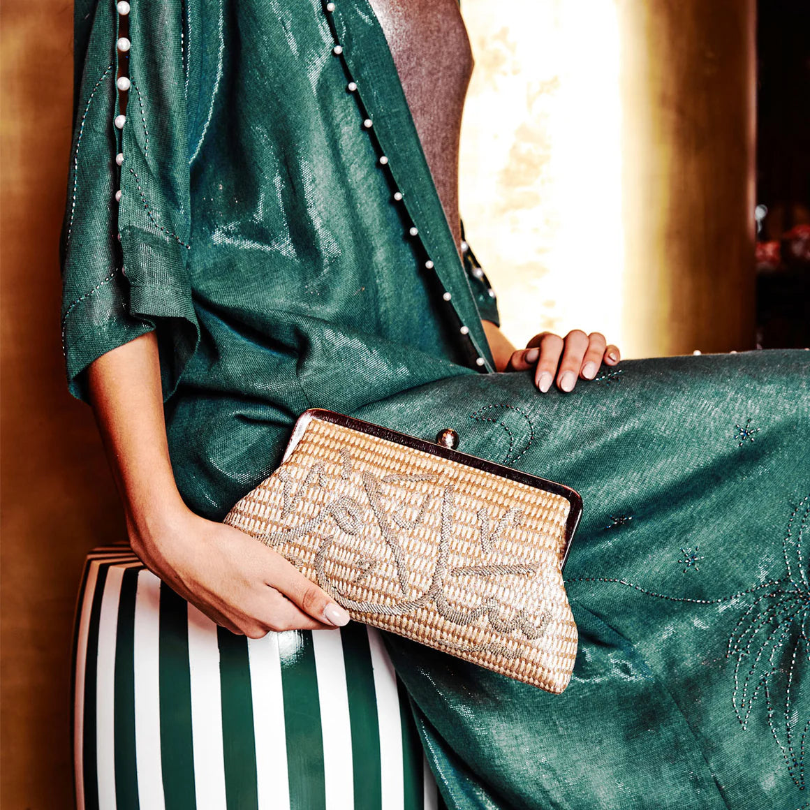 CALLIGRAPHY SILVER ON SILVER SALAM CLASSIC BAG