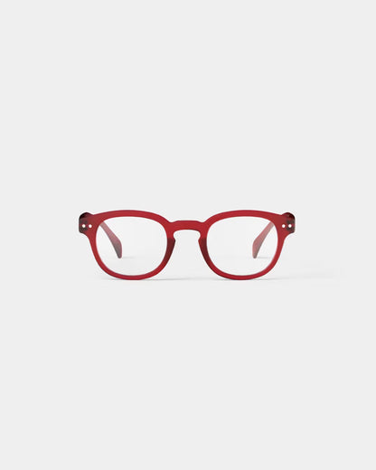 #C RED READING GLASSES +3
