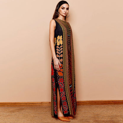 TRIBAL COTTON GOLD VANDA DRESS